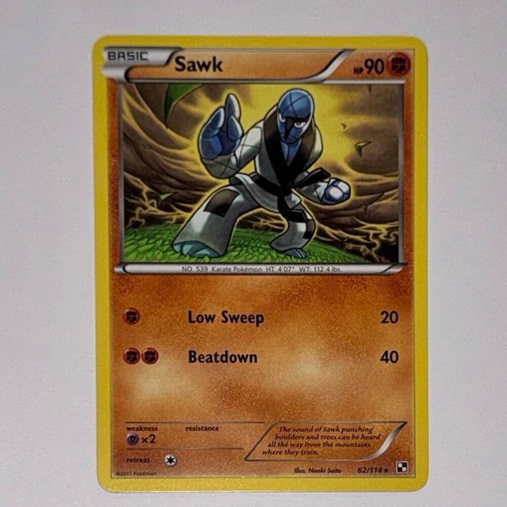 POKEMON CARD: Sawk #62/114 (Pokemon Black & White)